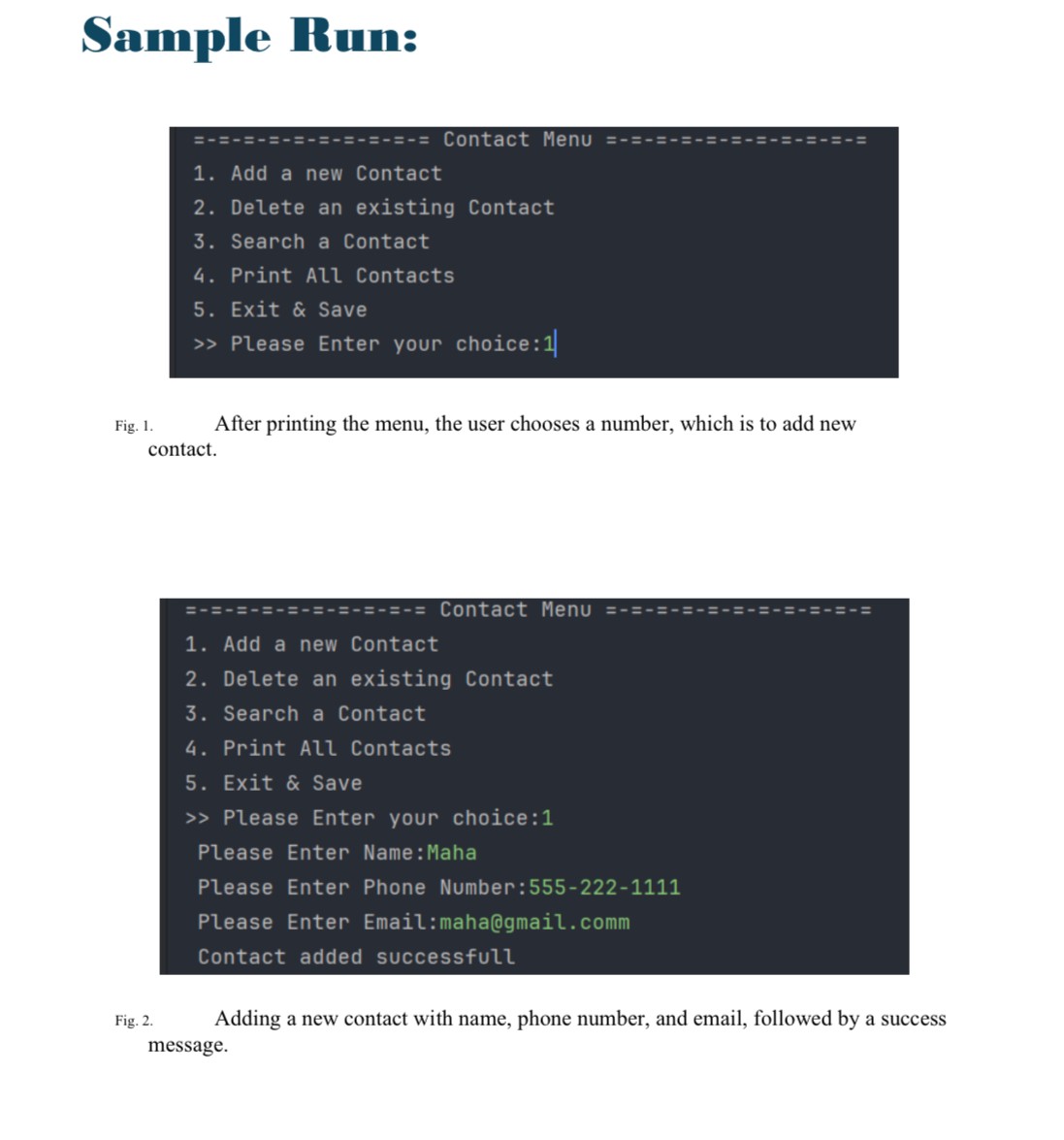Adding contact